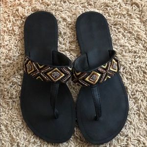 Beaded black sandals